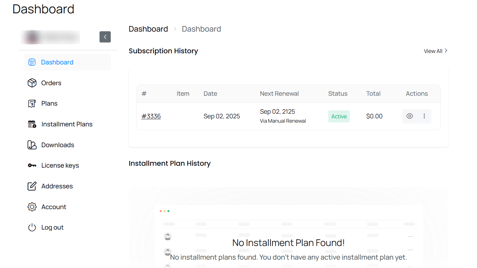 Licensing System Dashboard