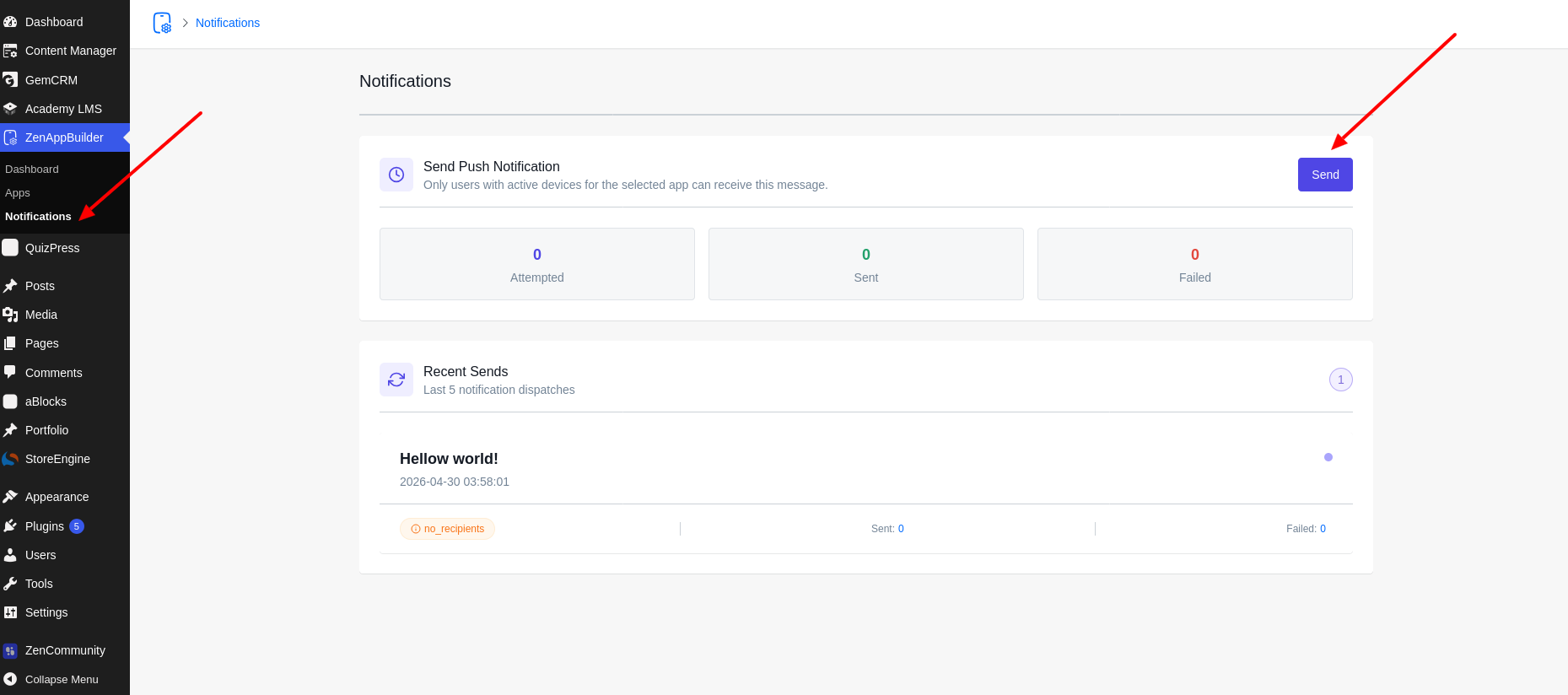 Navigate to Notifications